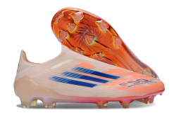 F50 Elite Laceless FG - Beige/Orange/Bleu