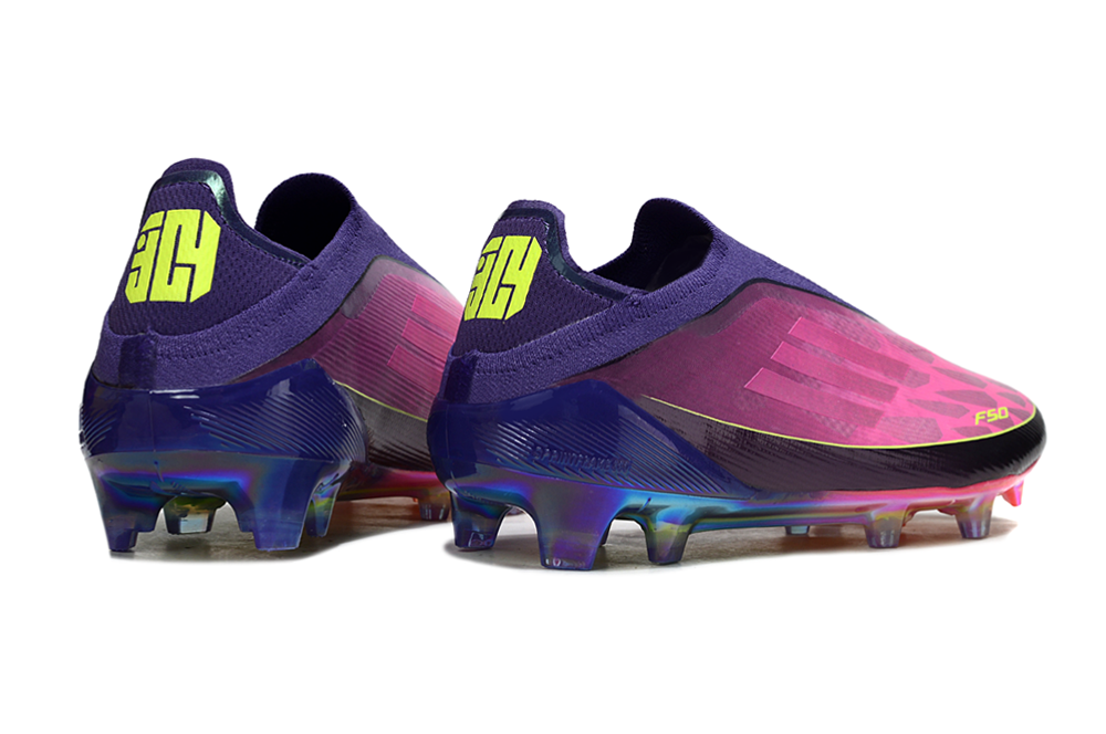F50 Laceless Lamine Yamal 2 FG - Violet/Rose/Jaune Fluo – Image 3