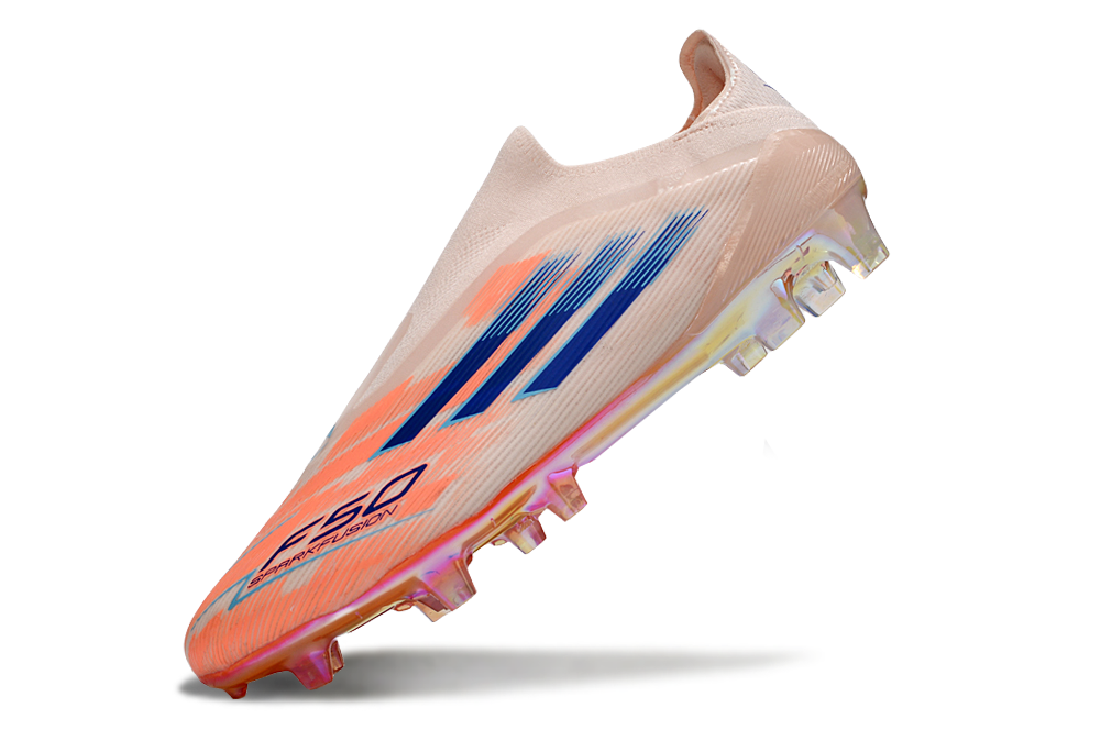 F50 Elite Laceless FG - Beige/Orange/Bleu – Image 7