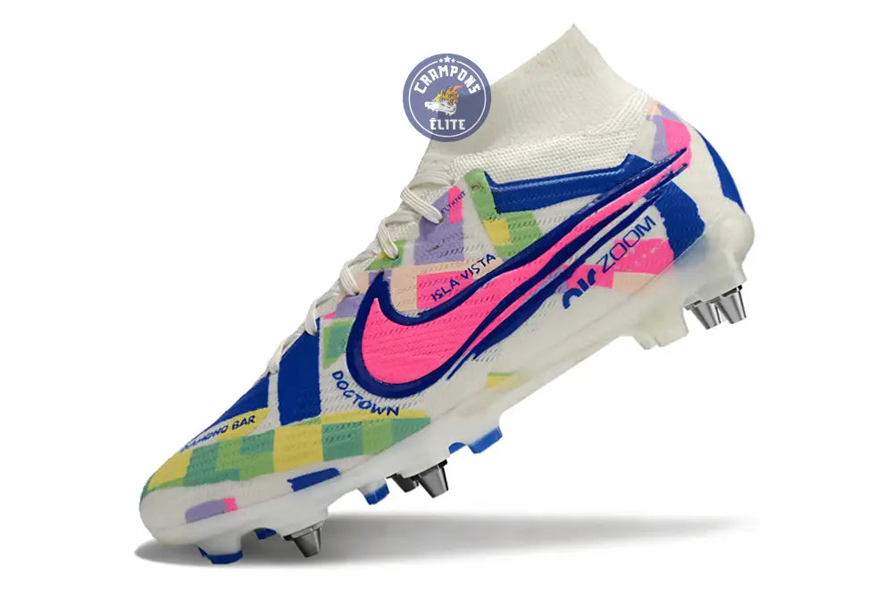 Air Zoom Mercurial Superfly 9 SG - Blanc/Vert/Bleu/Jaune/Rose – Image 4