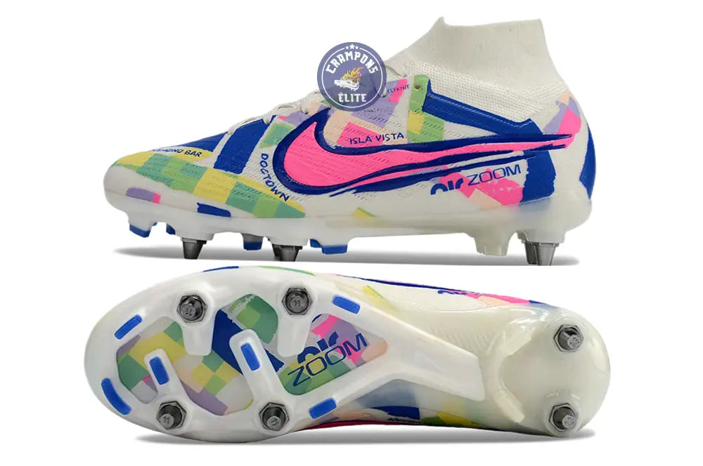 Air Zoom Mercurial Superfly 9 SG - Blanc/Vert/Bleu/Jaune/Rose