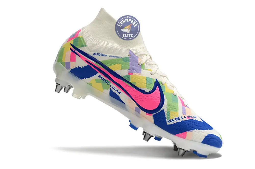 Air Zoom Mercurial Superfly 9 SG - Blanc/Vert/Bleu/Jaune/Rose – Image 3