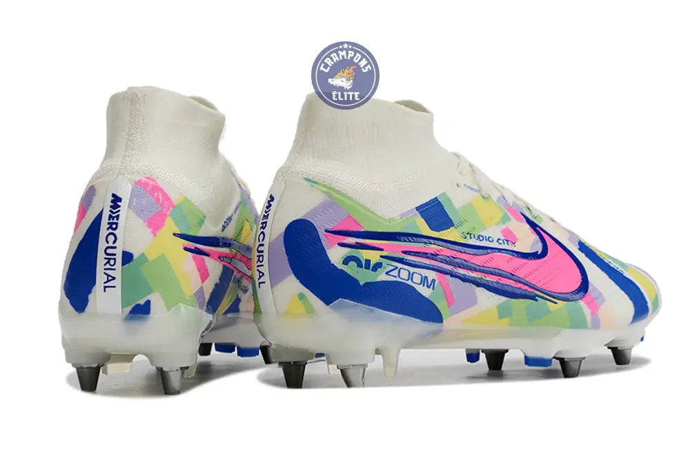 Air Zoom Mercurial Superfly 9 SG - Blanc/Vert/Bleu/Jaune/Rose – Image 6