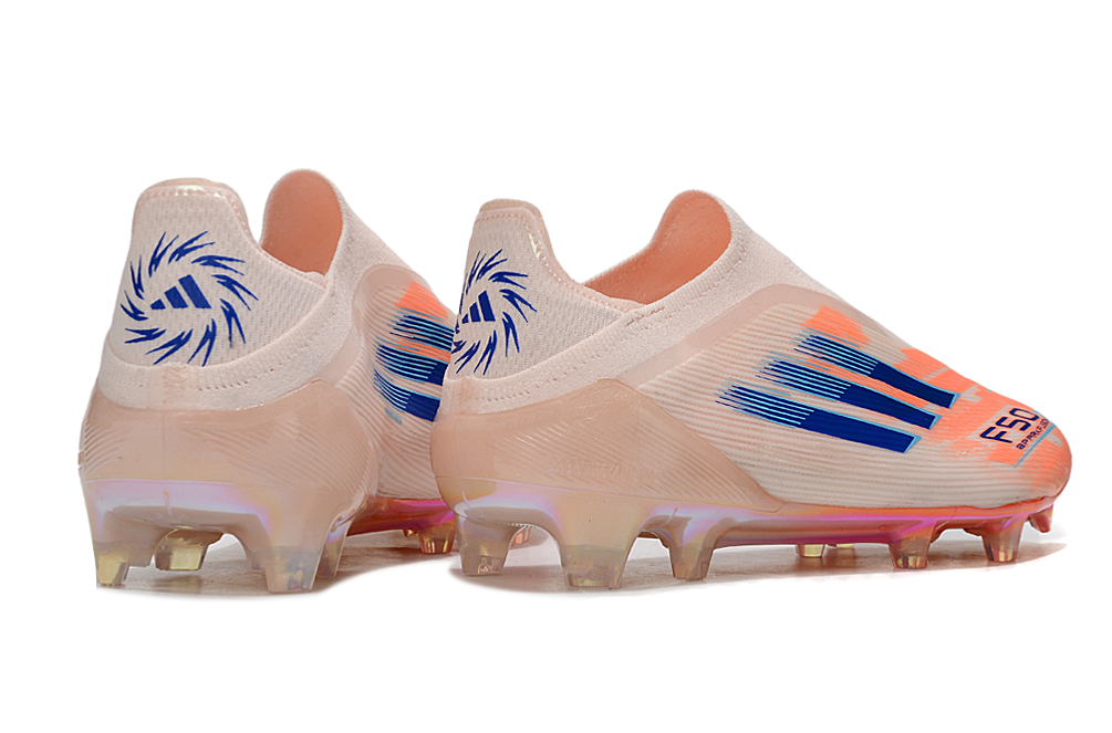 F50 Elite Laceless FG - Beige/Orange/Bleu – Image 4