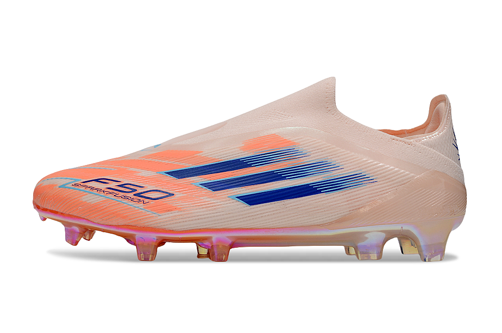 F50 Elite Laceless FG - Beige/Orange/Bleu – Image 3