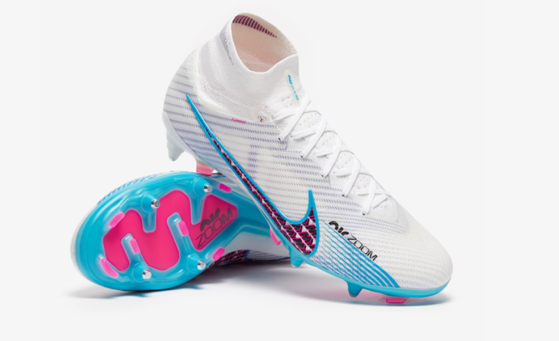 Air Zoom Mercurial Superfly 9 Anticlog SG-PRO Blast - Blanc/Bleu/Rose/ – Image 3