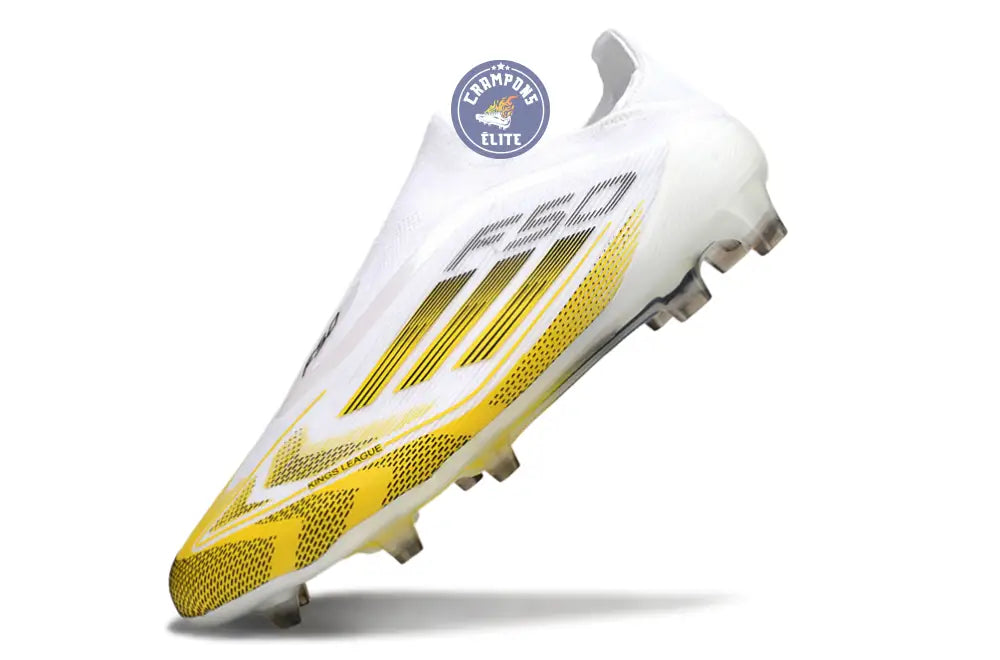 F50 Elite Laceless FG - Blanc/Jaune/Noir – Image 4