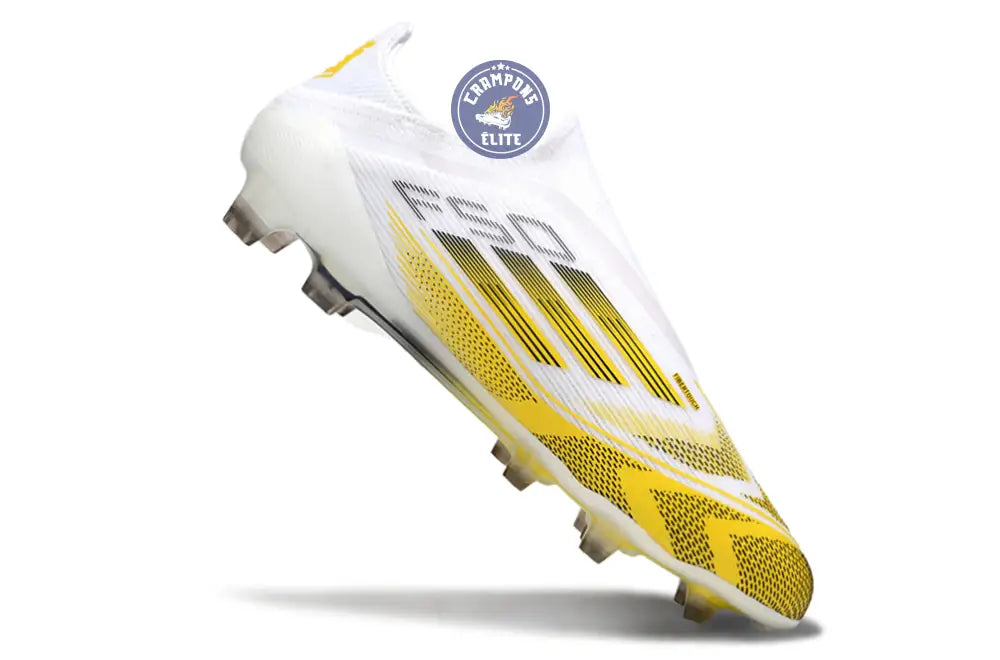 F50 Elite Laceless FG - Blanc/Jaune/Noir – Image 3