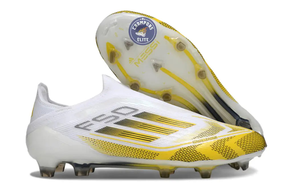 F50 Elite Laceless FG - Blanc/Jaune/Noir