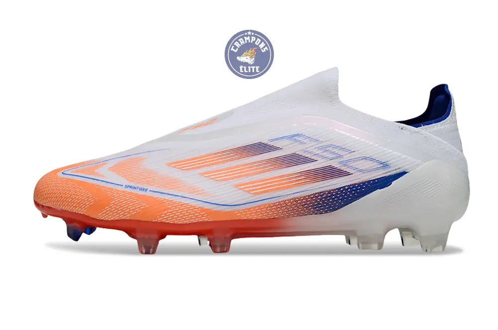 F50 Elite Laceless FG - Blanc/Orange/Bleu – Image 5