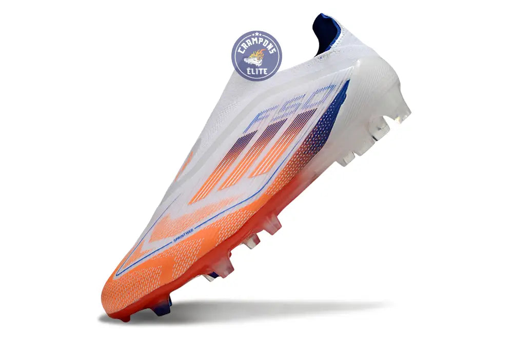 F50 Elite Laceless FG - Blanc/Orange/Bleu – Image 4
