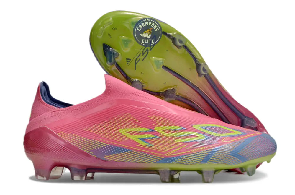 F50 Elite Laceless FG Mystic Victory - Lucid Pink/Lucid Lemon/Blue Fus