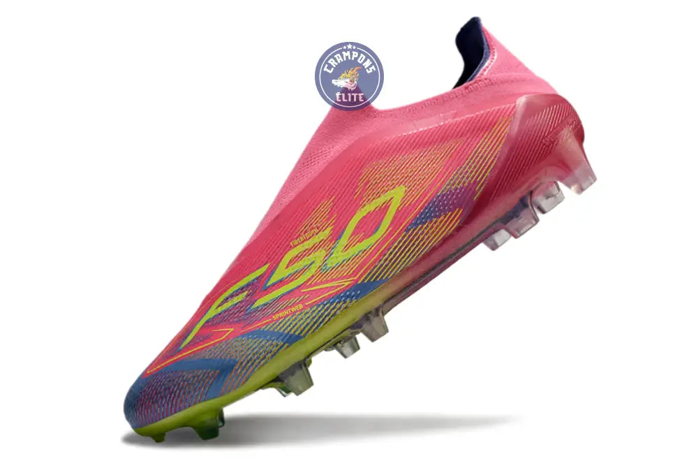 F50 Elite Laceless FG Mystic Victory - Lucid Pink/Lucid Lemon/Blue Fus – Image 5