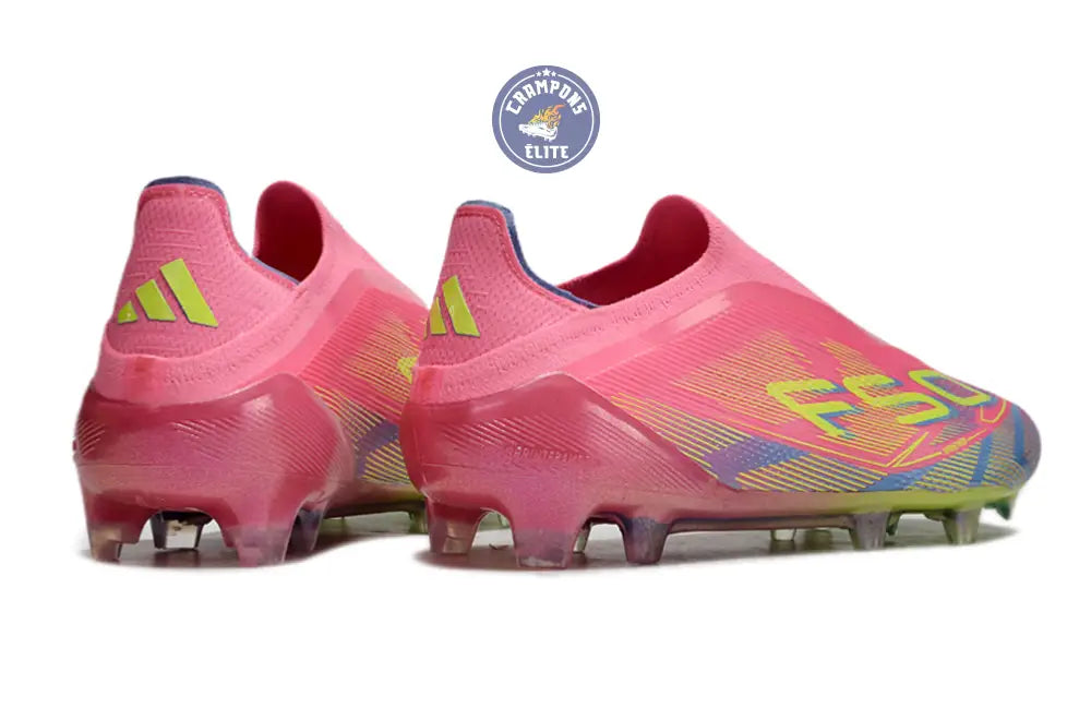 F50 Elite Laceless FG Mystic Victory - Lucid Pink/Lucid Lemon/Blue Fus – Image 7