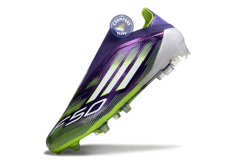 F50 Elite Laceless FG - Radiant Blaze- Violet/Vert/Blanc – Image 4