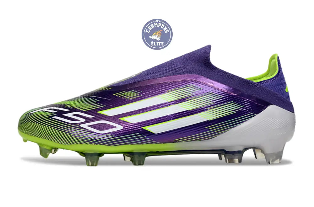 F50 Elite Laceless FG - Radiant Blaze- Violet/Vert/Blanc – Image 5