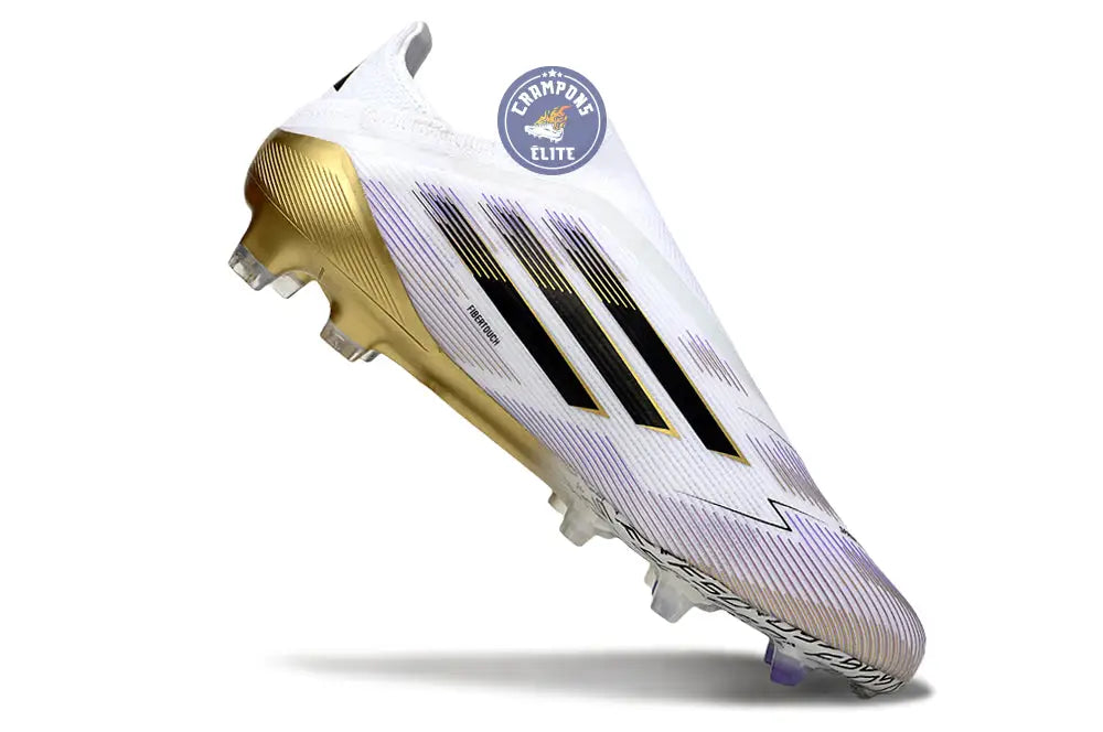 F50 Elite Laceless FG Road to Glory - Blanc/Noir/Doré – Image 3