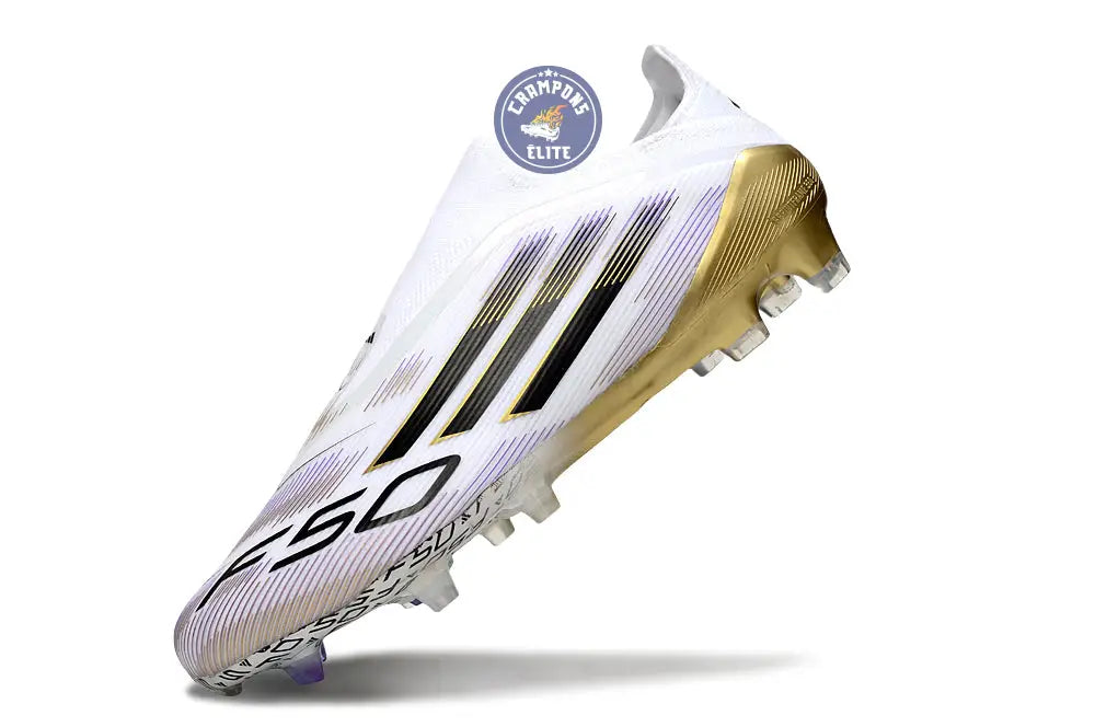 F50 Elite Laceless FG Road to Glory - Blanc/Noir/Doré – Image 4