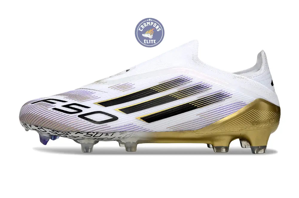 F50 Elite Laceless FG Road to Glory - Blanc/Noir/Doré – Image 5