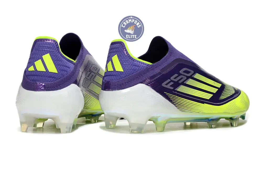 F50 Elite Laceless FG - Violet/Jaune Fluo/Gris – Image 6