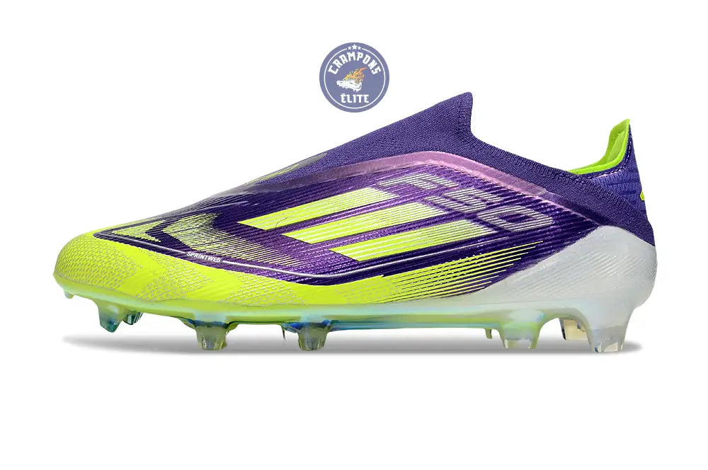 F50 Elite Laceless FG - Violet/Jaune Fluo/Gris – Image 5