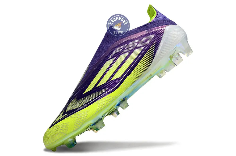 F50 Elite Laceless FG - Violet/Jaune Fluo/Gris – Image 4