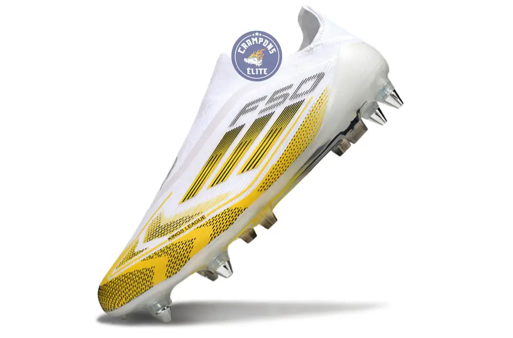 F50 Elite Laceless Kings League SG - Blanc/Jaune/Noir – Image 4