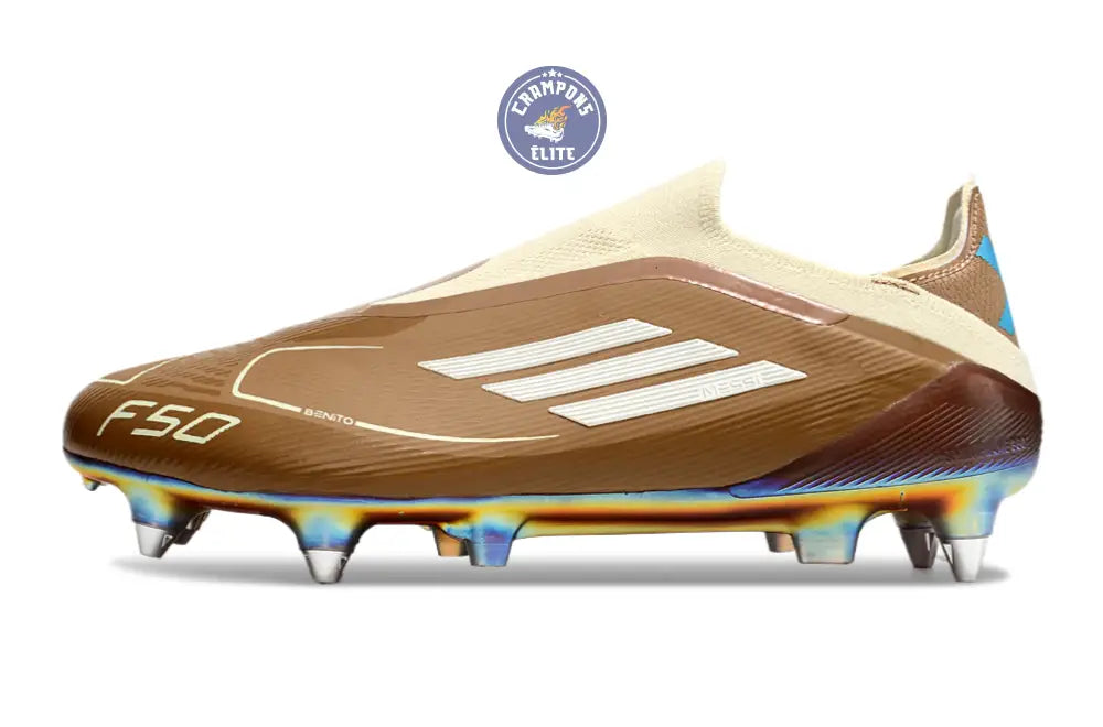 F50 Elite Laceless Messi X Bad Bunny SG - Cardboard/Blanc/Turquoise ÉD – Image 5