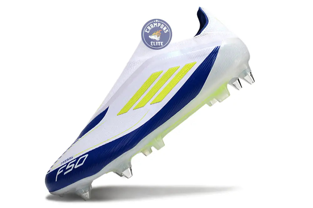 F50 Elite Laceless SG - Blanc/Bleu/Jaune Fluo – Image 4