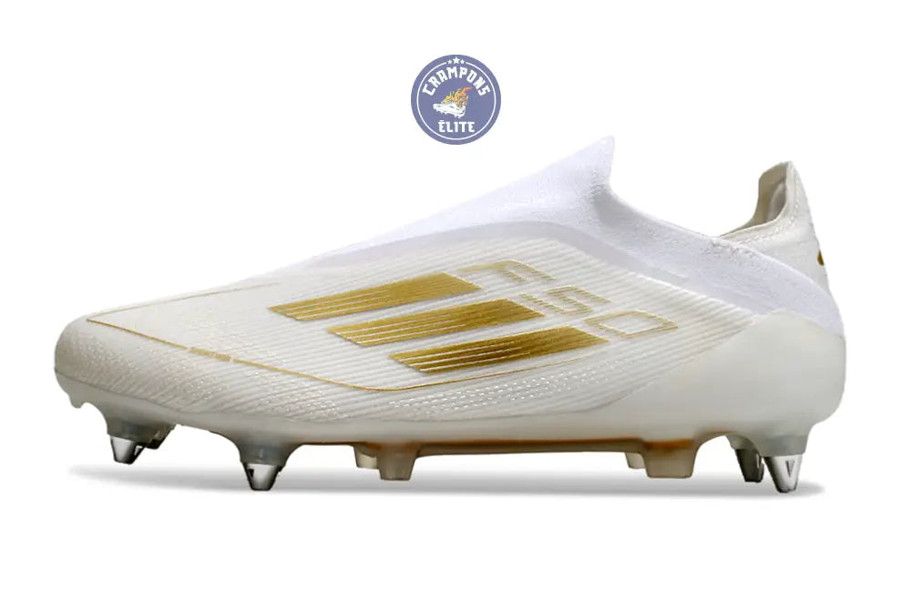 F50 Elite Laceless SG - Blanc/Doré – Image 5