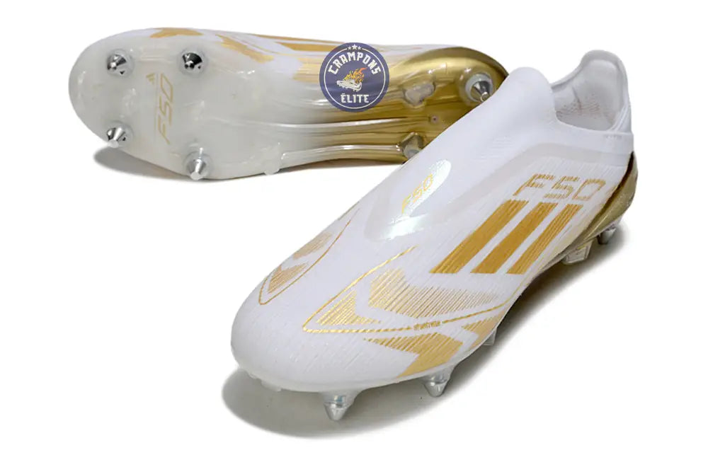 F50 Elite Laceless SG - Blanc/Doré – Image 2