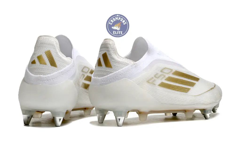 F50 Elite Laceless SG - Blanc/Doré – Image 6