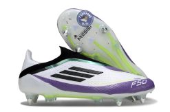 F50 Elite Laceless SG - Blanc/Noir/Violet/Jaune Fluo