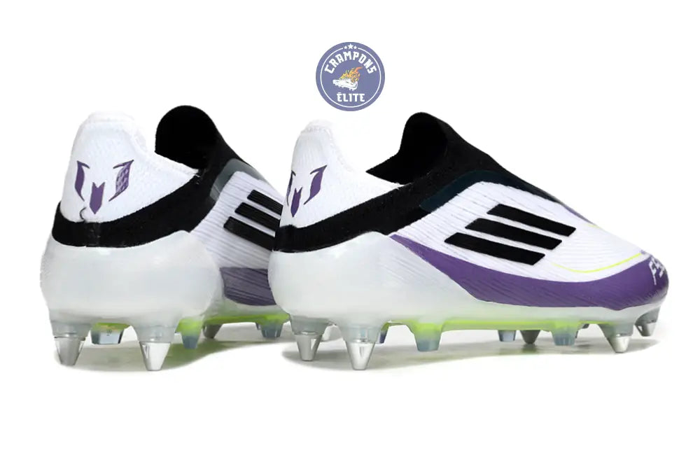 F50 Elite Laceless SG - Blanc/Noir/Violet/Jaune Fluo – Image 6