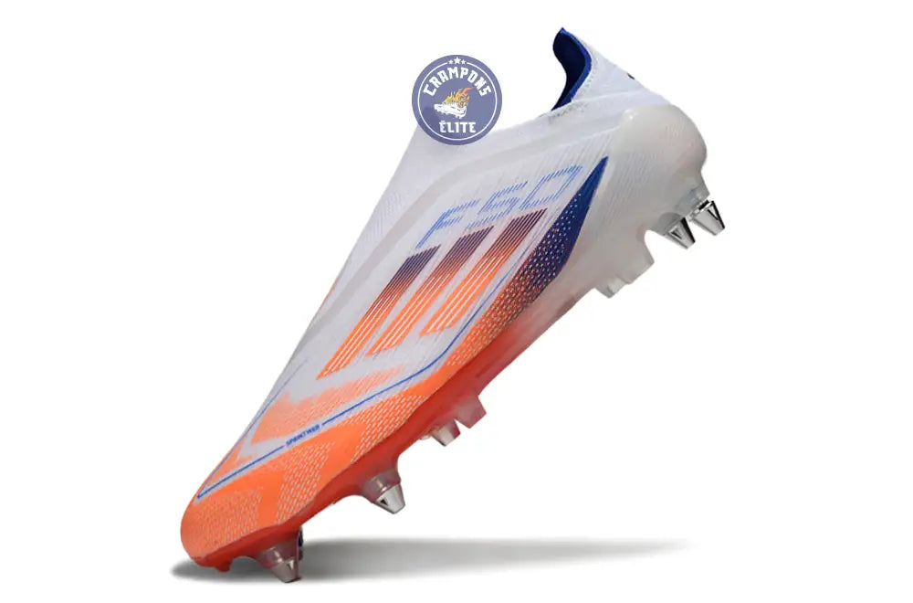 F50 Elite Laceless SG - Blanc/Orange/Bleu – Image 4