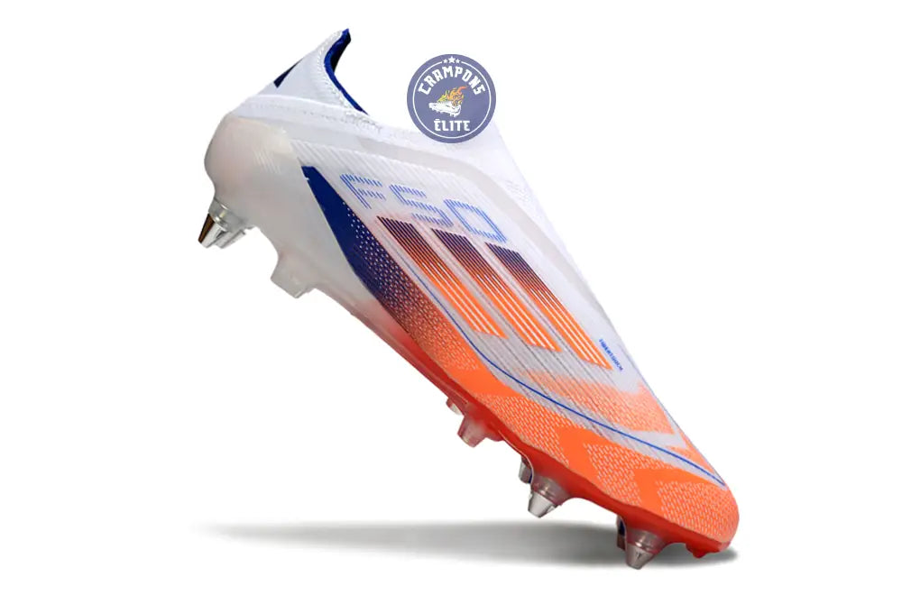 F50 Elite Laceless SG - Blanc/Orange/Bleu – Image 3