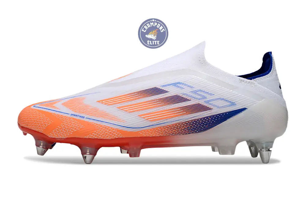 F50 Elite Laceless SG - Blanc/Orange/Bleu – Image 5