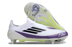 F50 Elite Laceless SG - Blanc/Violet/Noir/Jaune Fluo