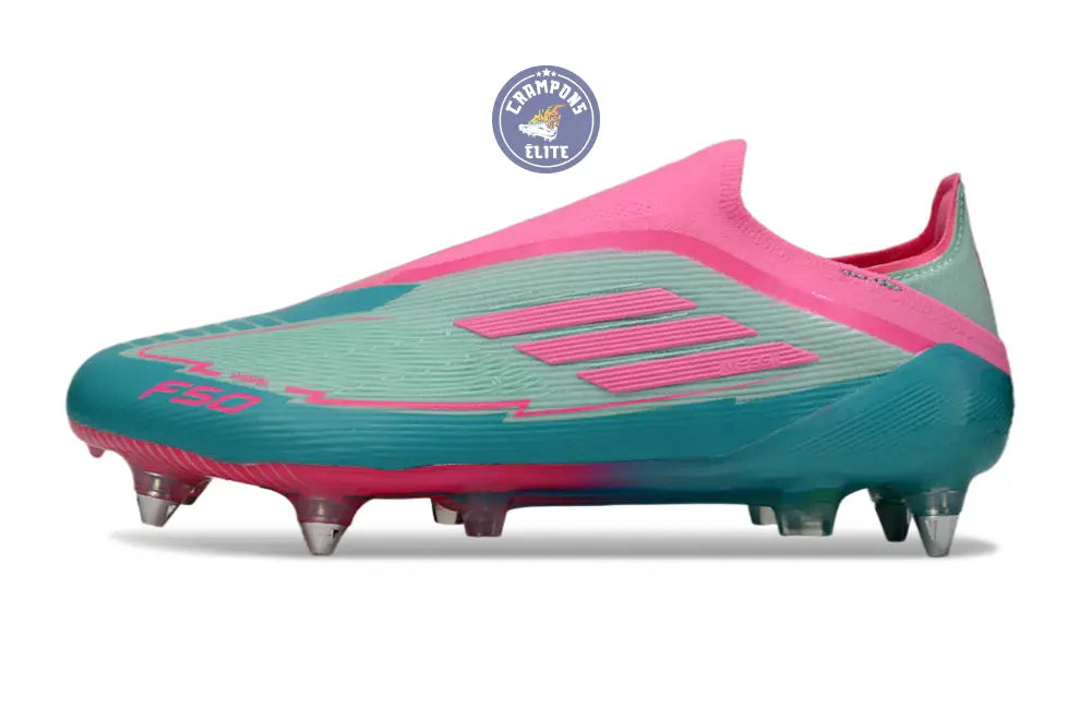 F50 Elite Laceless SG - Bleu Turquoise/Bleu/Rose – Image 5