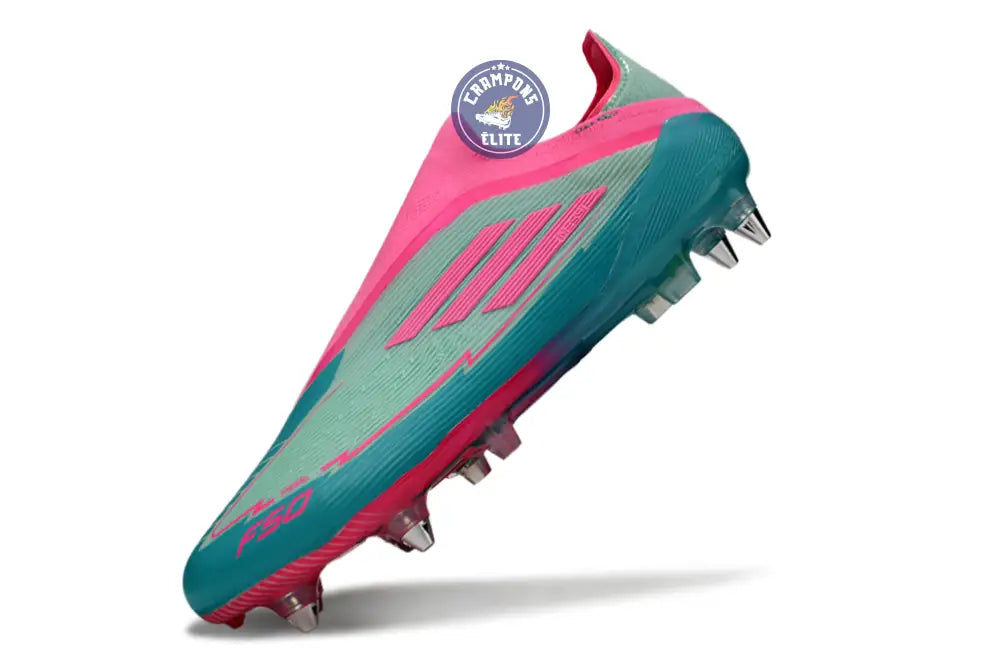 F50 Elite Laceless SG - Bleu Turquoise/Bleu/Rose – Image 4