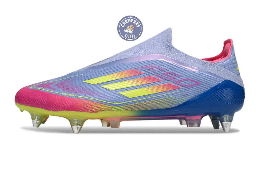 F50 Elite Laceless SG Celestial Victory - Blue Fusion/Vert/Rose – Image 5