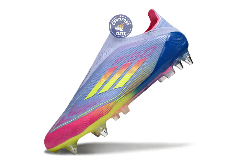 F50 Elite Laceless SG Celestial Victory - Blue Fusion/Vert/Rose – Image 4