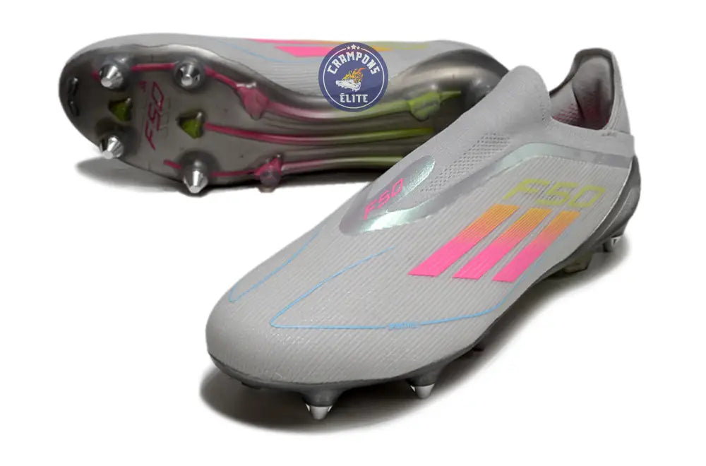 F50 Elite Laceless SG - Gris/Multicolor – Image 2