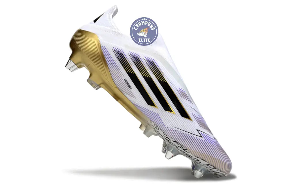 F50 Elite Laceless SG Road to Glory - Blanc/Noir/Doré – Image 3