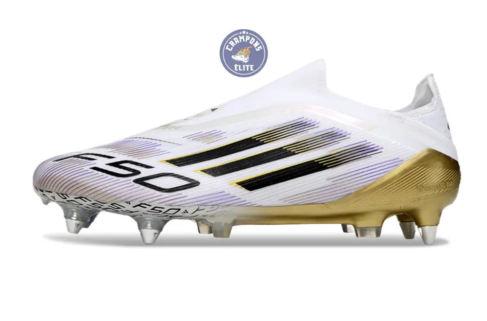 F50 Elite Laceless SG Road to Glory - Blanc/Noir/Doré – Image 5