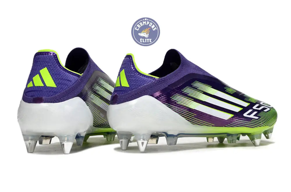 F50 Elite Laceless SG - Violet/Jaune Fluo/Blanc – Image 6