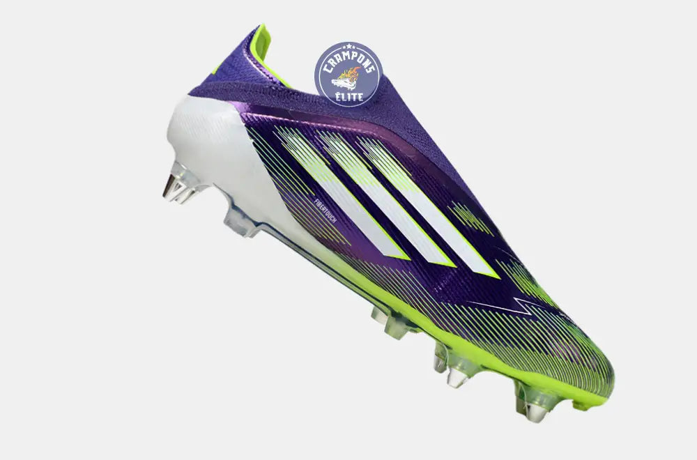 F50 Elite Laceless SG - Violet/Jaune Fluo/Blanc – Image 3
