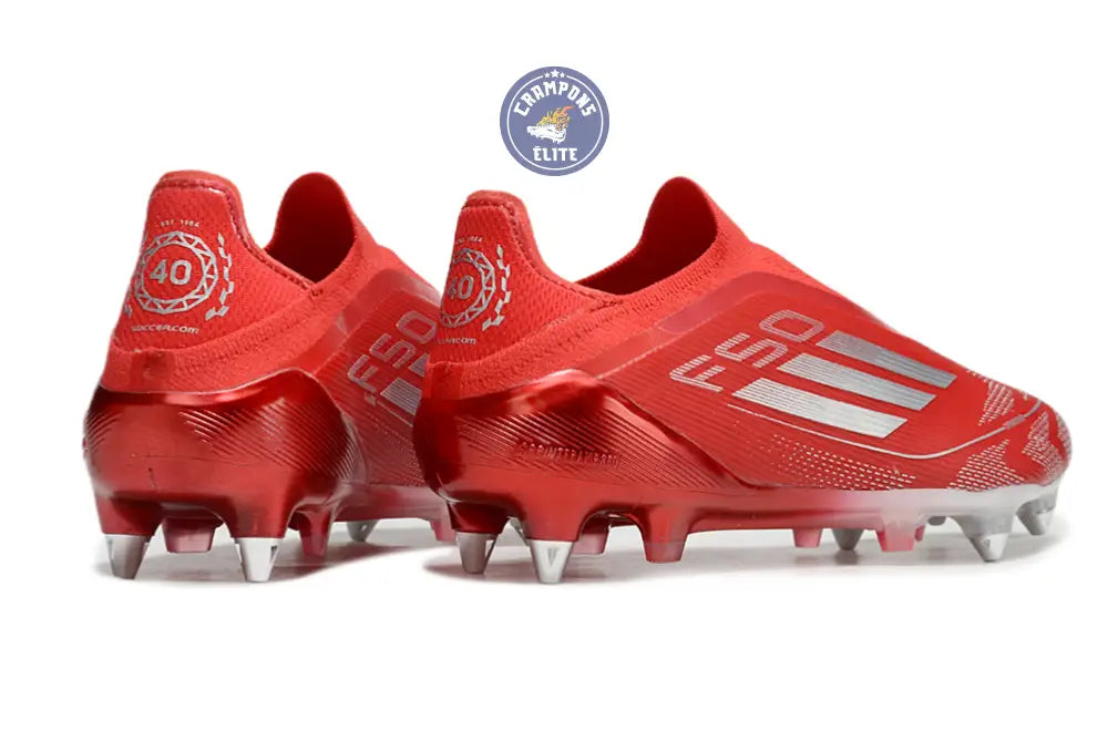 F50 Elite Laceless SG x Soccer.com - Rouge/Argent – Image 6