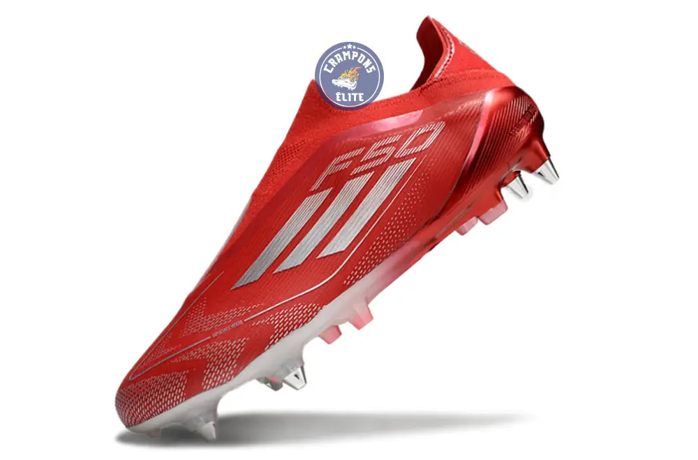F50 Elite Laceless SG x Soccer.com - Rouge/Argent – Image 4
