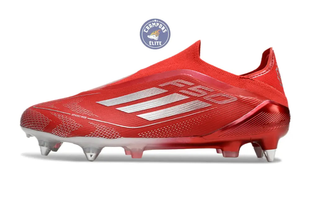 F50 Elite Laceless SG x Soccer.com - Rouge/Argent – Image 5